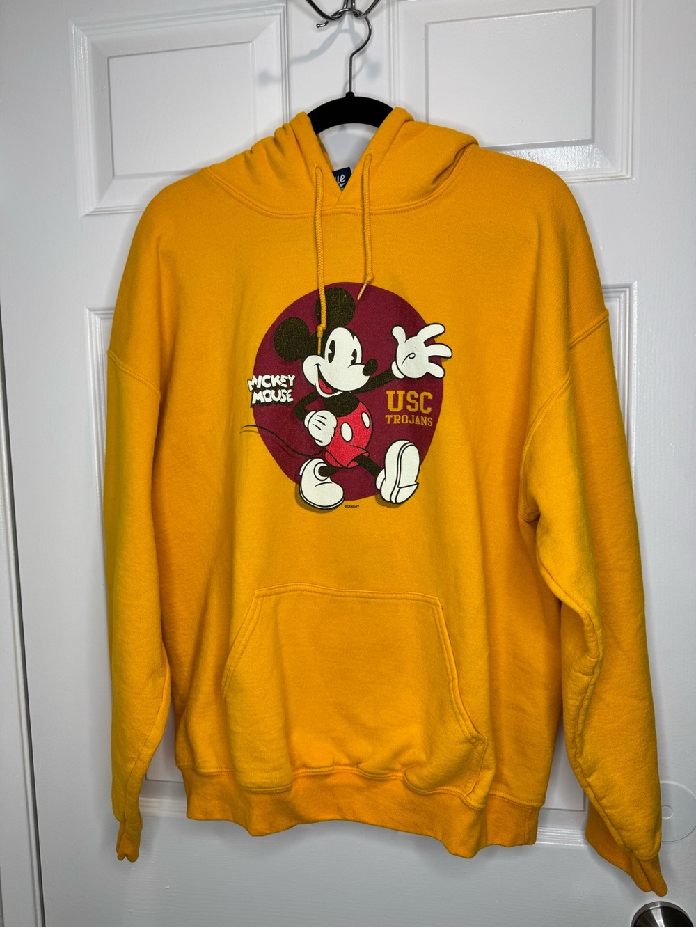 Disney Yellow USC Trojans Mickey Mouse Crewneck Sweatshirt